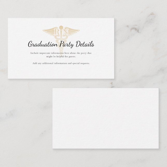 Modern Nurse Pinning Graduation Ceremony Enclosure Card (Front/Back)