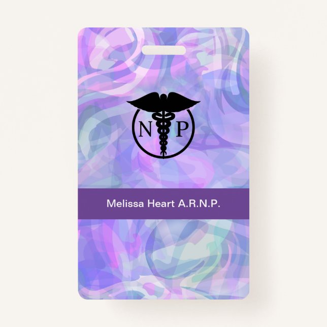 Modern Nurse Practitioner Medical Name Badges (Front)