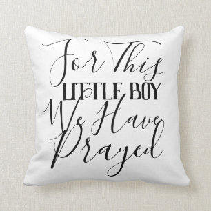Modern Nursery Baby Boy I Have Prayed Scripture Throw Pillow