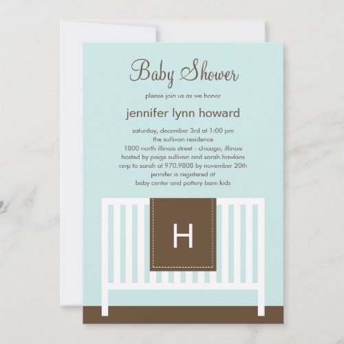 Modern Nursery Baby Shower Invitation (Blue)