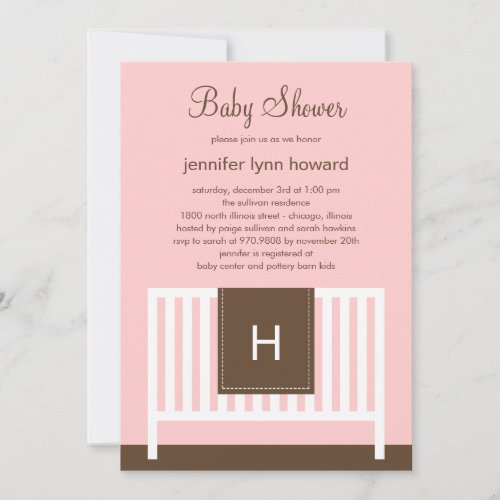 Modern Nursery Baby Shower Invitation (Pink) 5" X 7" Invitation Card