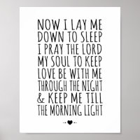 Modern Nursery Print Child's Bedtime Prayer