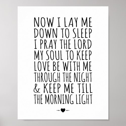 Modern Nursery Print Childs Bedtime Prayer