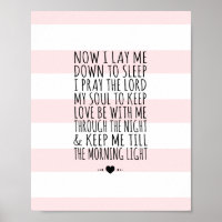 Modern Nursery Wall Art Child's Prayer Print