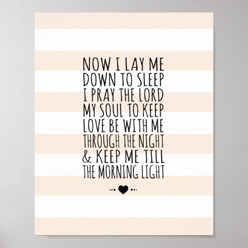 Modern Nursery Wall Art Childs Prayer Print