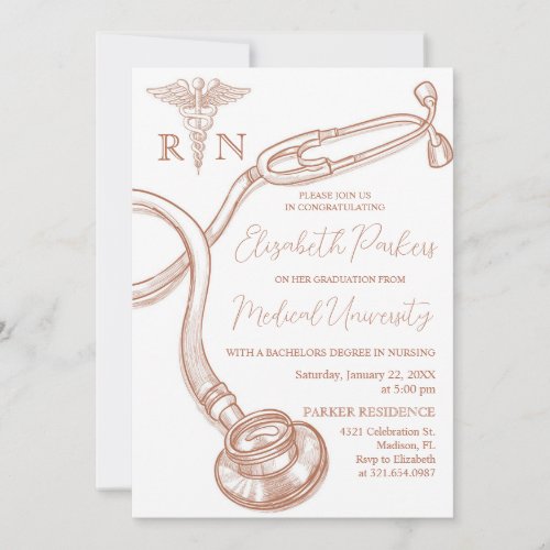 Modern Nursing School Graduation Party Invitation