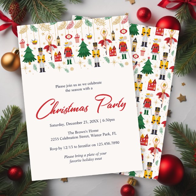 Modern Nutcracker Ballet Christmas Holiday Party Invitation (Creator Uploaded)