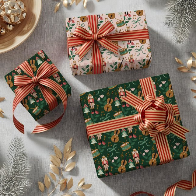 Modern Nutcracker Christmas Bow Ribbon Music Wrapping Paper Sheets (Modern Nutcracker Christmas Bow Ribbon Music Wrapping Paper Sheets)