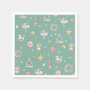 Modern Nutcracker Girls Birthday Party Napkins