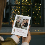 Modern Nutcracker Merry Typography 2 Photo  Holiday Card<br><div class="desc">It's that time of year again – Christmas time! Look no further than this modern and trendy Christmas card to share your family's joy and message of love. The festive typography in burgundy stands out on the card and is accented by a watercolor nutcracker, bringing two of your favorite family...</div>