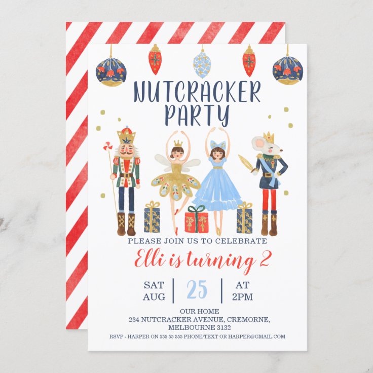 Modern Nutcracker Party Birthday Invitation 