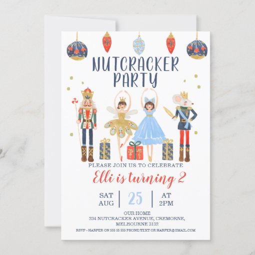 Modern Nutcracker Party Birthday Invitation | Zazzle
