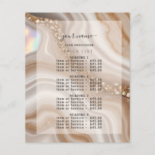 Modern Nuteral Beige gold Price List Menu Flyer