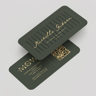 Modern Nutritionist Dietitian Monogram Green Business Card