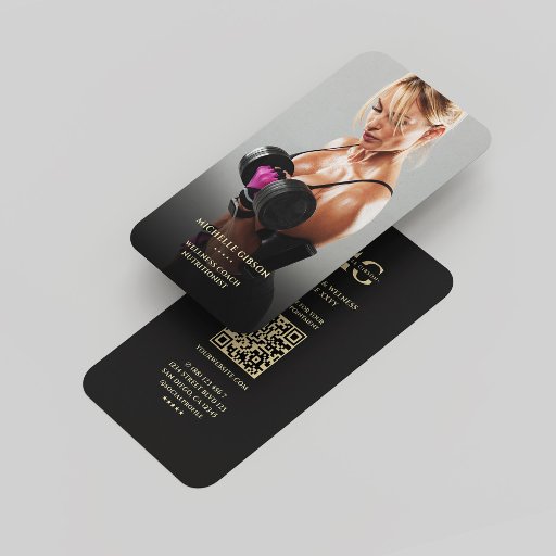 Customizable Modern Nutritionist Fitness Wellness Coach Photo Business Card