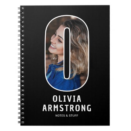 Modern "O" Photo Initial Monogram Notebook