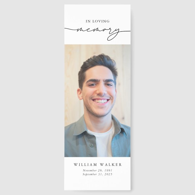 Modern Obituary Photo Funeral Memorial Bookmarks (Front)