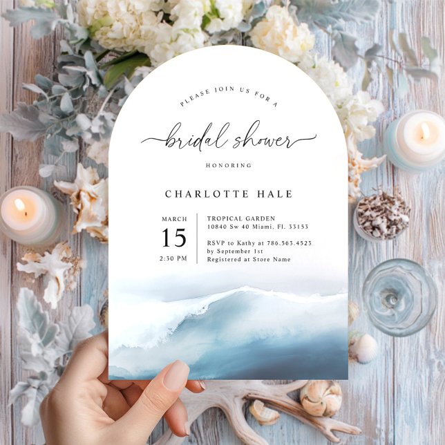 Modern Ocean Beach Bridal Shower Invitation (Creator Uploaded)