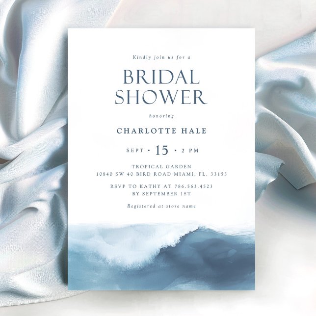 Modern Ocean Beach Bridal Shower Invitation (Creator Uploaded)