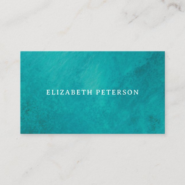 Modern ocean beachy blue business card (Front)