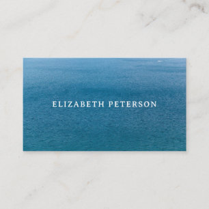 Modern ocean beachy blue business card