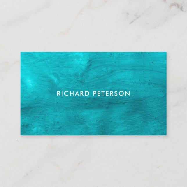 Modern ocean beachy blue business card (Front)