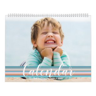 Modern Ocean Custom Family Photo Calendar