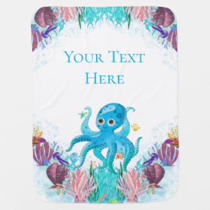 Modern Ocean Sea Octopus colourful  Baby Blanket
