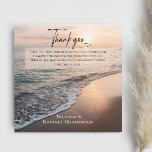 Modern Ocean Sympathy Thank You Memorial Card