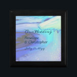 Modern Ocean Water Blue Abstract Beach Wedding Gift Box<br><div class="desc">A gorgeous ocean water blue abstract background and dark teal lettering in an elegant text pairing make this a perfect nautical favor thank you or keepsake design for your seaside wedding.</div>