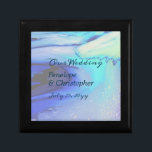 Modern Ocean Water Blue Abstract Beach Wedding Gift Box<br><div class="desc">A gorgeous ocean water blue abstract background and dark teal lettering in an elegant text pairing make this a perfect nautical favor thank you or keepsake design for your seaside wedding.</div>