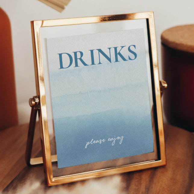 Modern Ocean Watercolor Baby Shower Drinks Sign (Creator Uploaded)