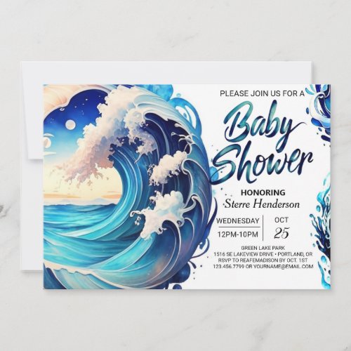 Modern Oceanic Baby Shower Invitation