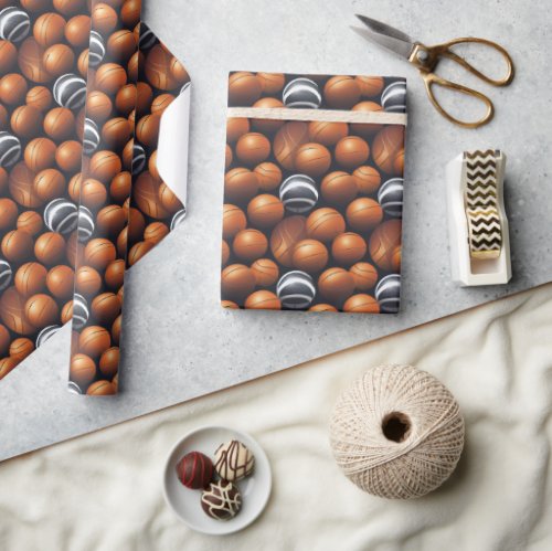 Modern Odd Man Out Basketball Wrapping Paper