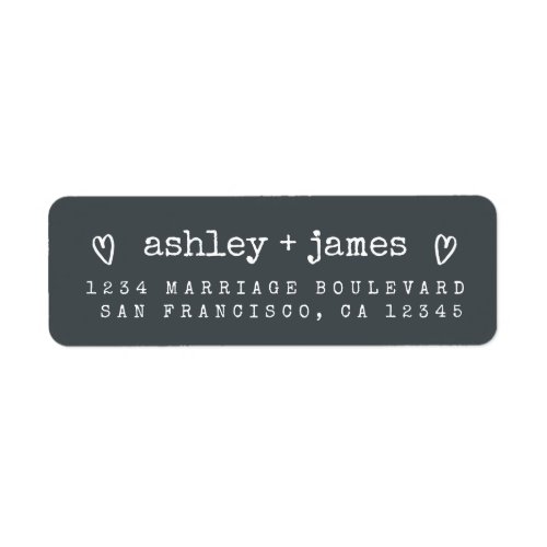 Modern Off_Black Wedding Return Address Label