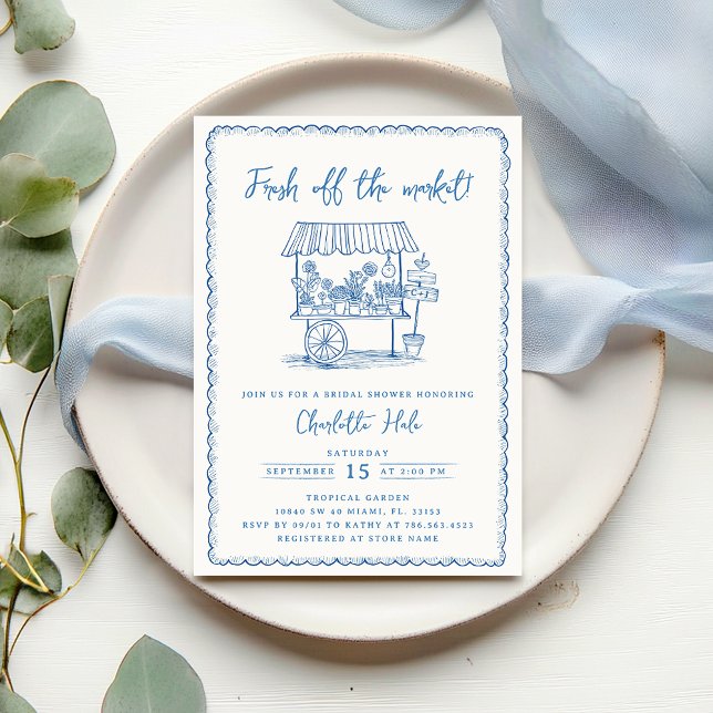 Modern Off the Market Farmers Bridal Shower Invitation (Creator Uploaded)