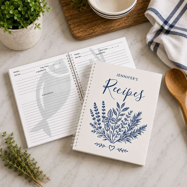 Modern Off White Family Cookbook Notebook (Preserve your favorite family recipes in style with this personalized recipe journal)