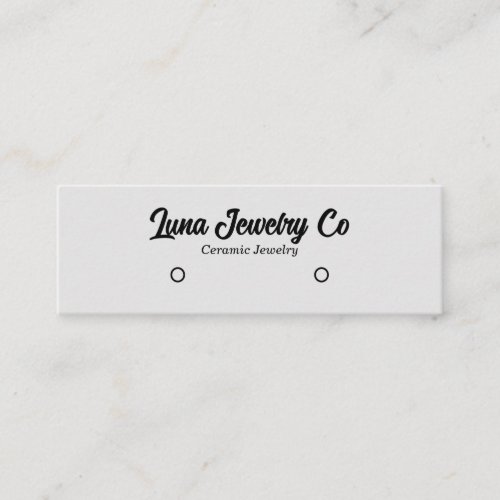 Modern Off_White Stud Earring Jewelry   Mini Business Card