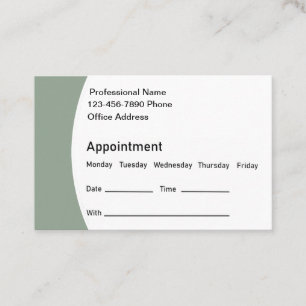 Modern Office Appointment Reminder Business Cards