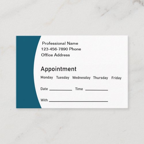 Modern Office Appointment Reminder Business Cards