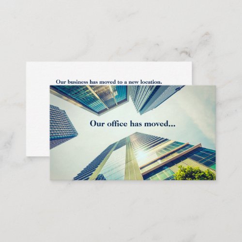 Modern Office Building Change of Address Moving Business Card