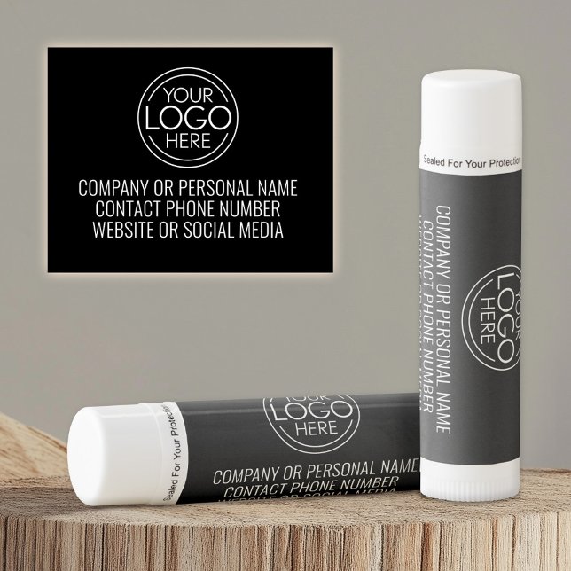 Modern Office Business Logo with 3 lines of Text Lip Balm (Add your logo to a lip balm stick!)