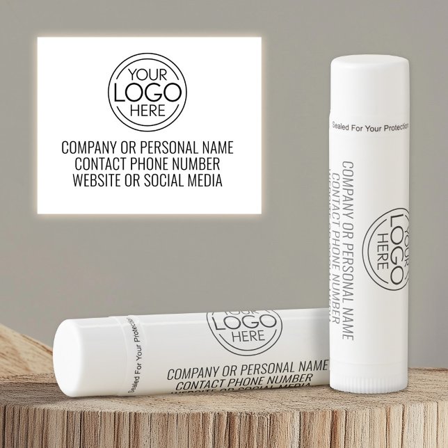 Modern Office Business Logo with 3 lines of Text Lip Balm (Add your logo to a lip balm stick!)