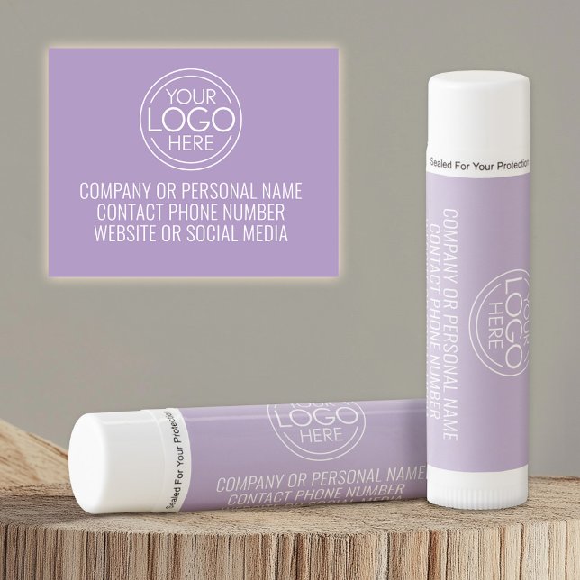 Modern Office Business Logo with 3 lines of Text Lip Balm (Add your logo to a lip balm stick!)