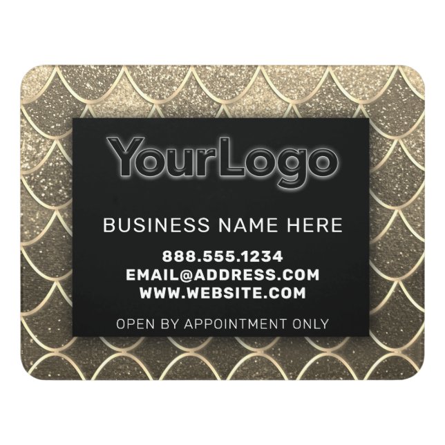 Modern Office Company Corporate Small Business Door Sign (Contemporary Front)