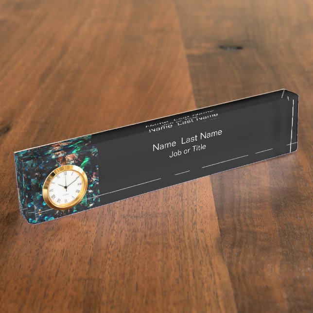 Modern Office Desk Monogram Name Plate (Side)