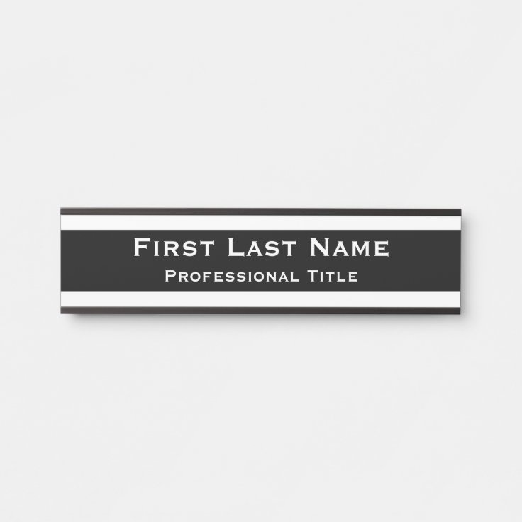 Modern Office Door Sign Signs Black and White | Zazzle