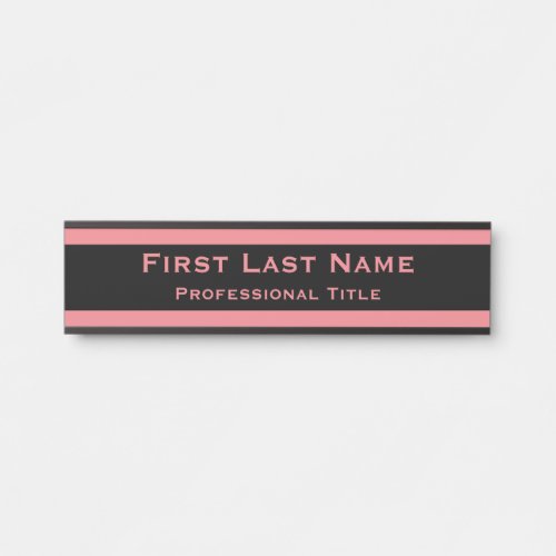 Modern Office Door Sign Signs Pink Name Plate