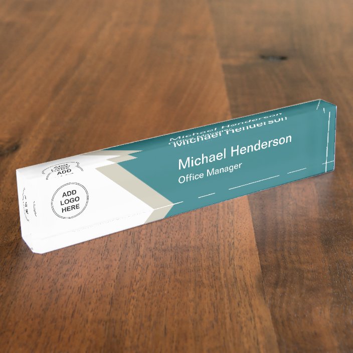 Modern Office Executive Logo Template Desk Name Plate | Zazzle.com