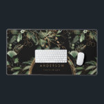 Modern Office Golden Circles Eucalyptus Black Desk Mat<br><div class="desc">Modern Office Golden Circles Eucalyptus Black Desk Mat</div>
